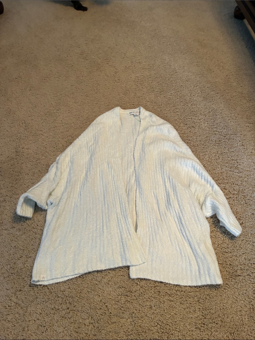 Barefoot Dreams Cream Open-Front Cozy Cardigan (size small)